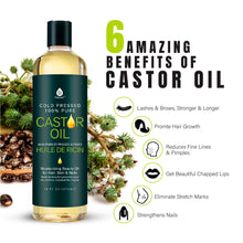 Заредете изображение във визуализатора на галерията – 100% Pure Cold Pressed Castor Oil 16 Oz