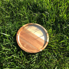 Load image into Gallery viewer, Zavis Green Acacia Wood Round Stackable Plate / Platter 8" | Dishwasher Safe