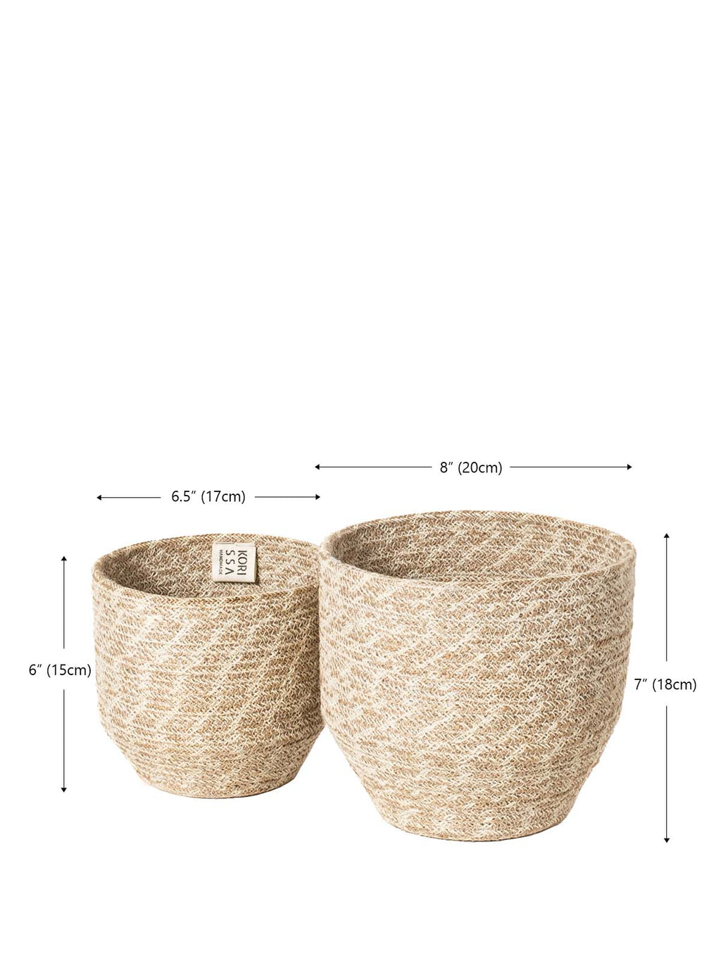 Agora Jute Storage Basket | Herringbone Weave | Small & Large | KORISSA