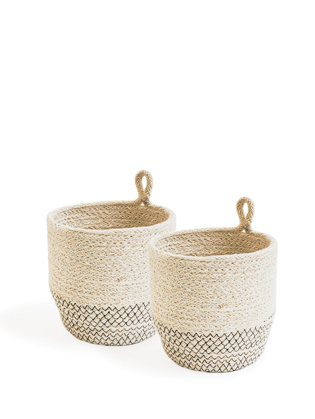 Amari Loop Basket - Black | Handwoven Jute Plant & Vase Holder