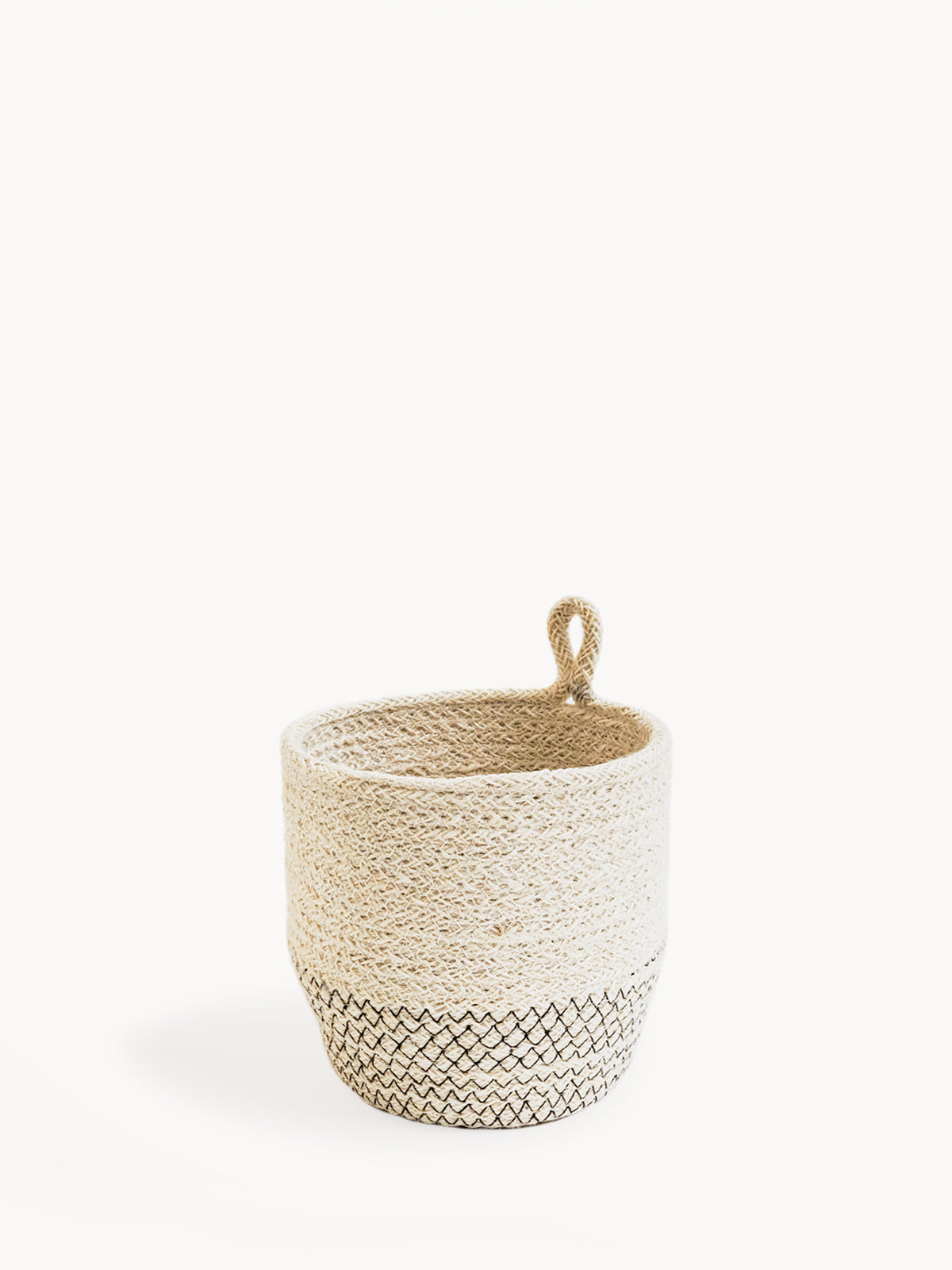 Amari Loop Basket - Black | Handwoven Jute Plant & Vase Holder
