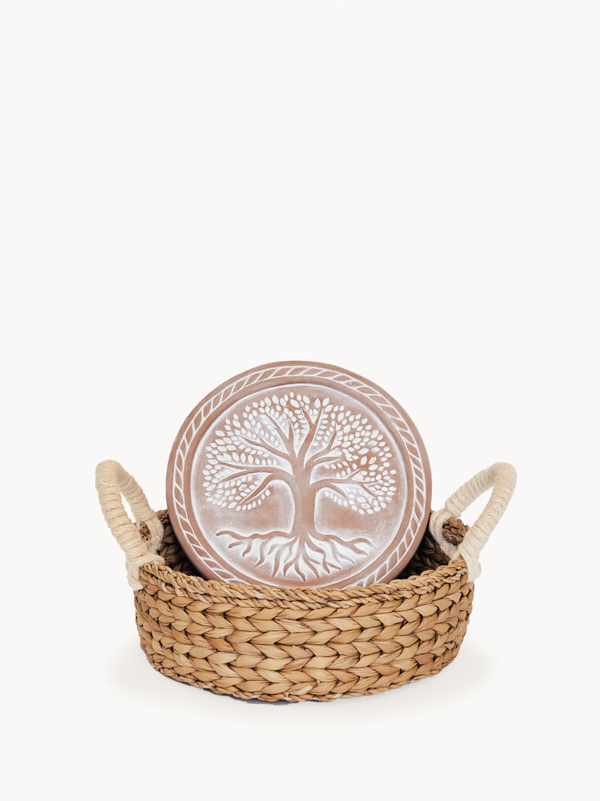 Terracotta Bread Warmer & Seagrass Basket | Tree of Life | KORISSA