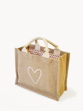 Заредете изображение във визуализатора на галерията – Jute Canvas Gift Bag - Love (S)
