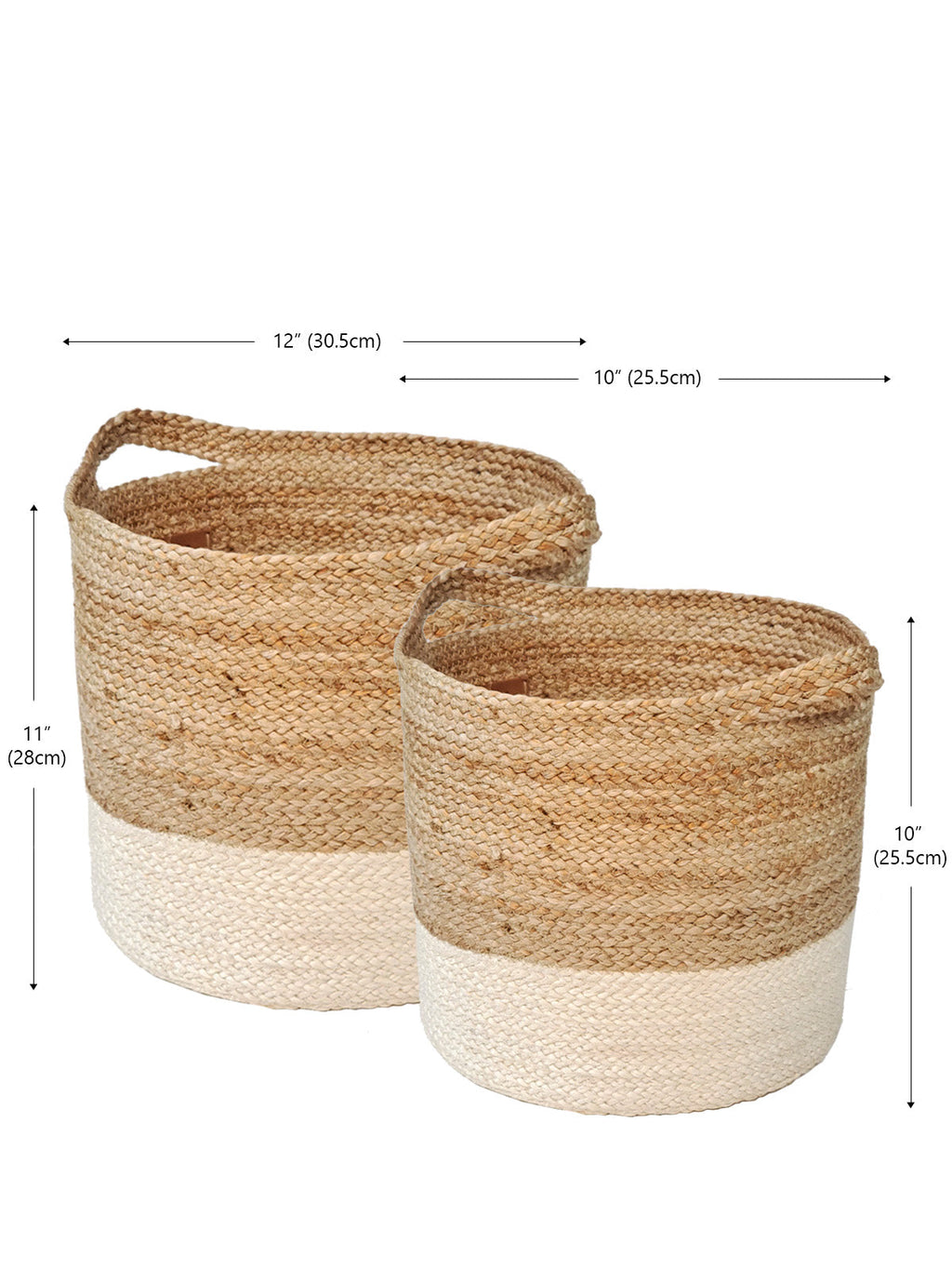 Kata Colorblock Basket | Handwoven Jute Round Basket | Fair Trade | KORISSA