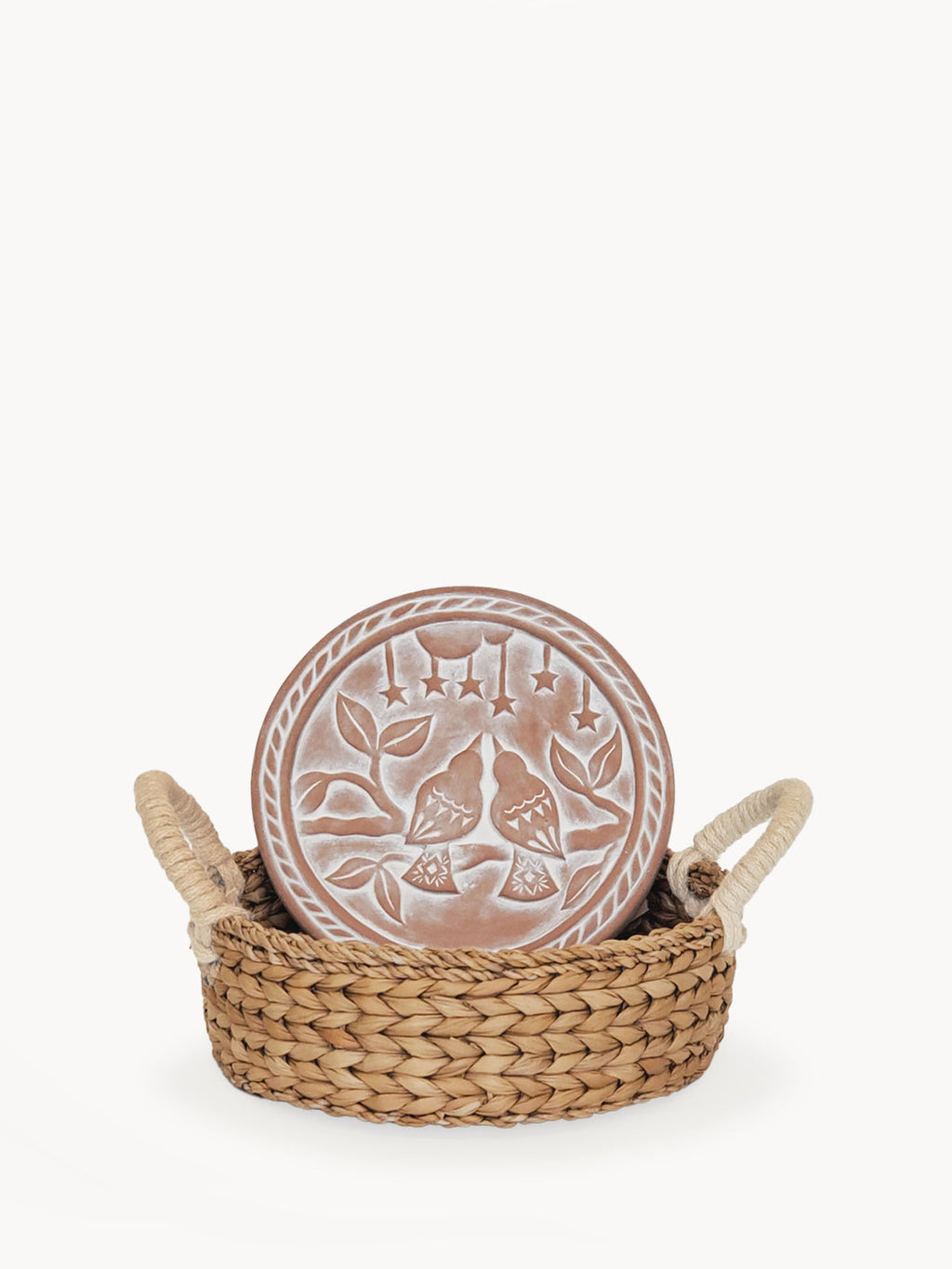 Terracotta Bread Warmer & Seagrass Basket | Lovebirds | KORISSA