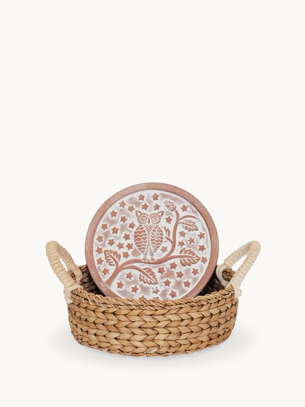 Terracotta Bread Warmer & Seagrass Basket | Owl Round | KORISSA