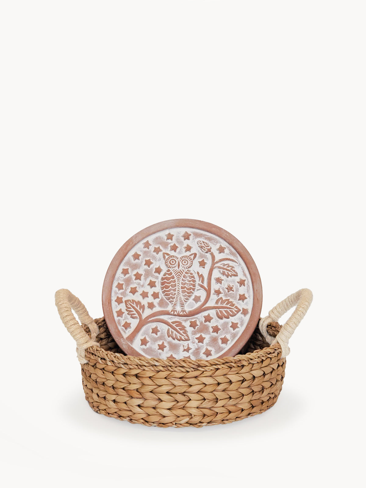 Terracotta Bread Warmer & Seagrass Basket | Owl Round | KORISSA