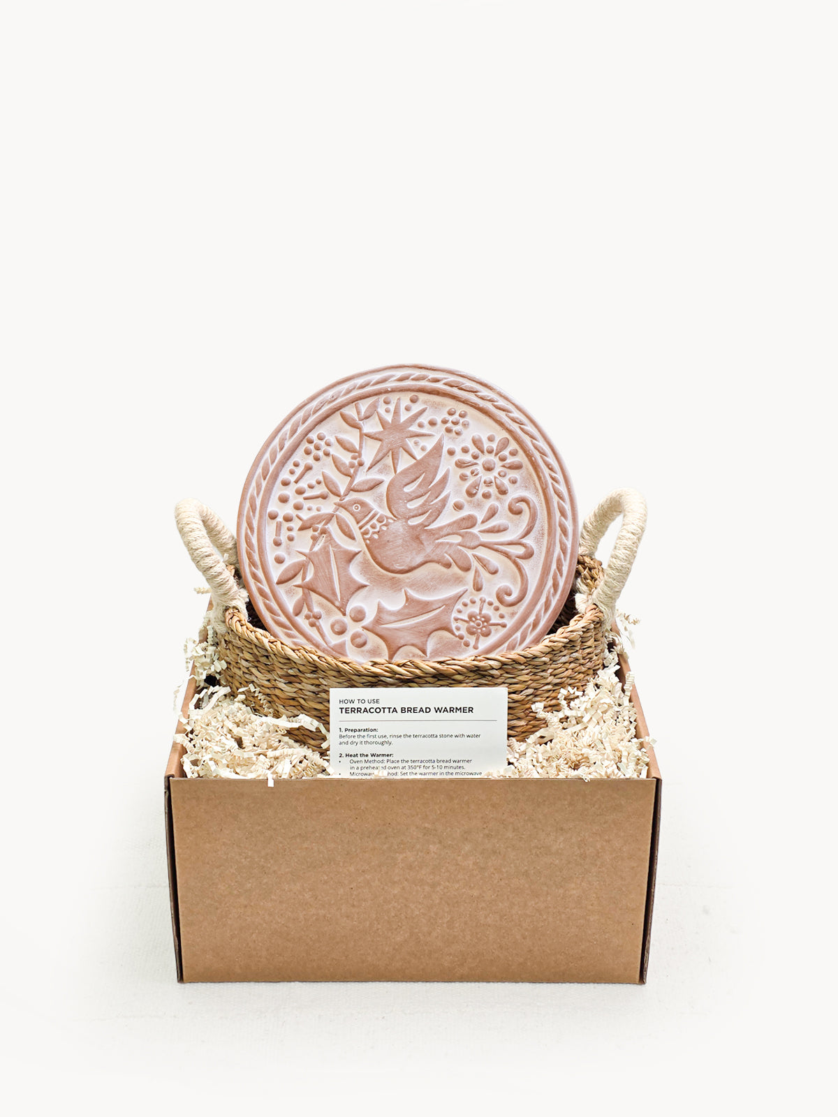 Terracotta Bread Warmer & Seagrass Basket | Dove & Olive Branch | KORISSA