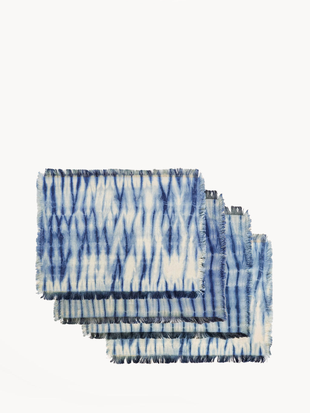 Shibori Tie-Dye Cotton Placemat | Indigo Blue | Set of 4 | KORISSA