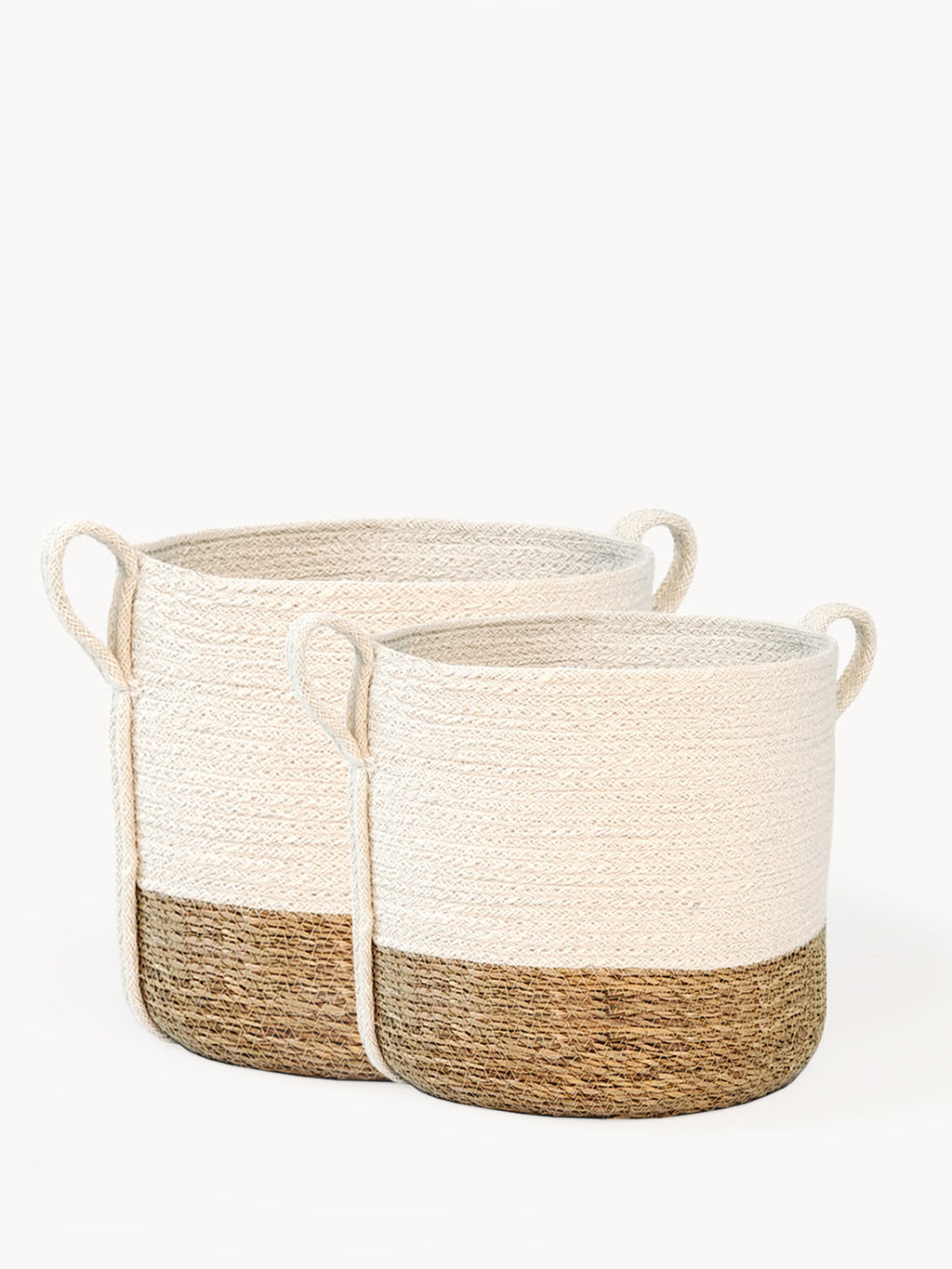 Savar Storage Basket with Side Handles | Jute & Seagrass | KORISSA
