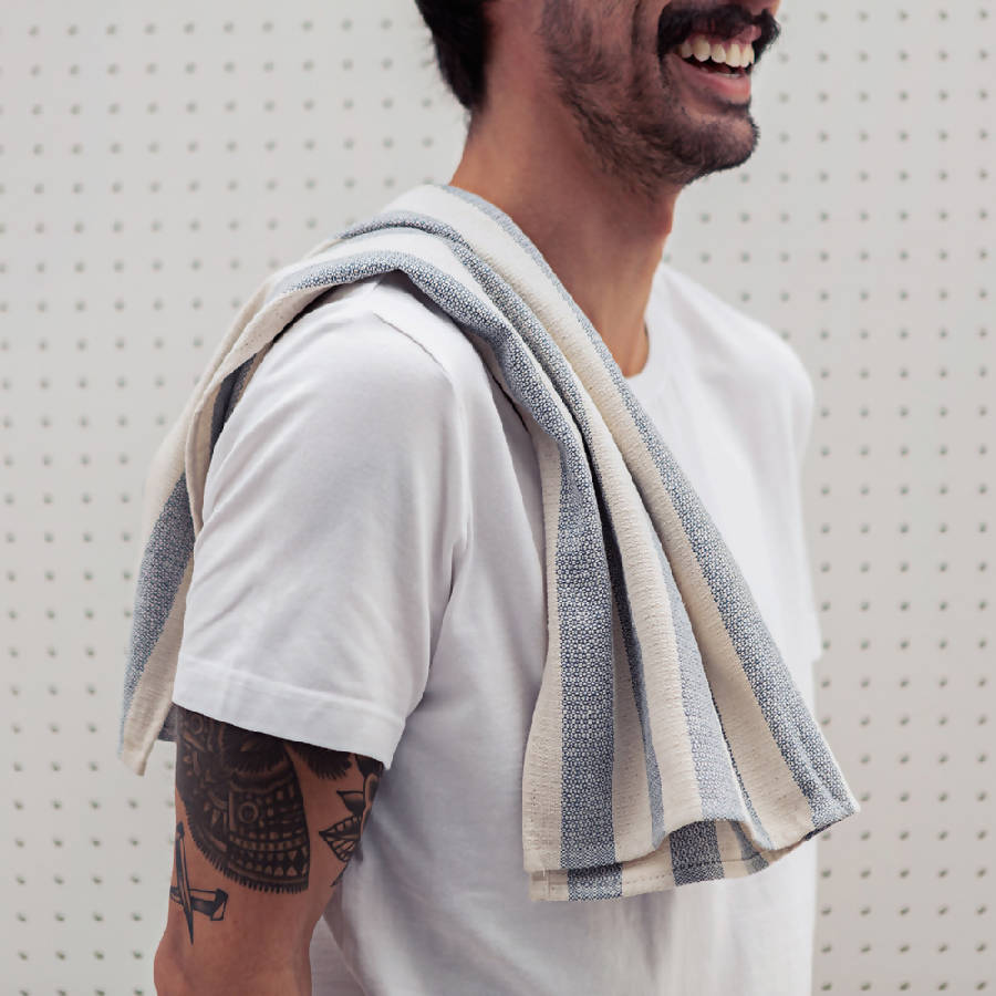 Minimal Kitchen Towel Set of 4 | 80% Upcycled Cotton | 4 Patterns | Meema