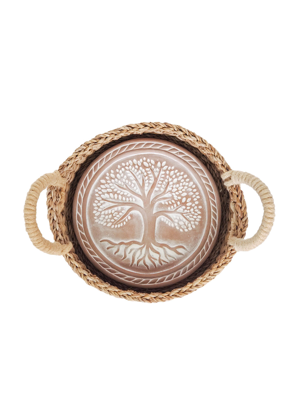 Terracotta Bread Warmer & Seagrass Basket | Tree of Life | KORISSA
