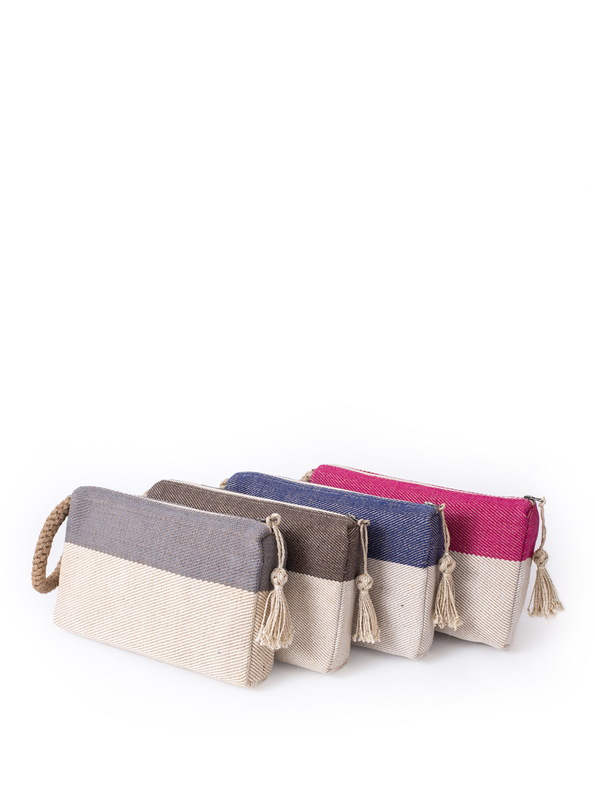Block A Clutch | Olive & Natural | Cotton Twill | Jute Handle | KORISSA