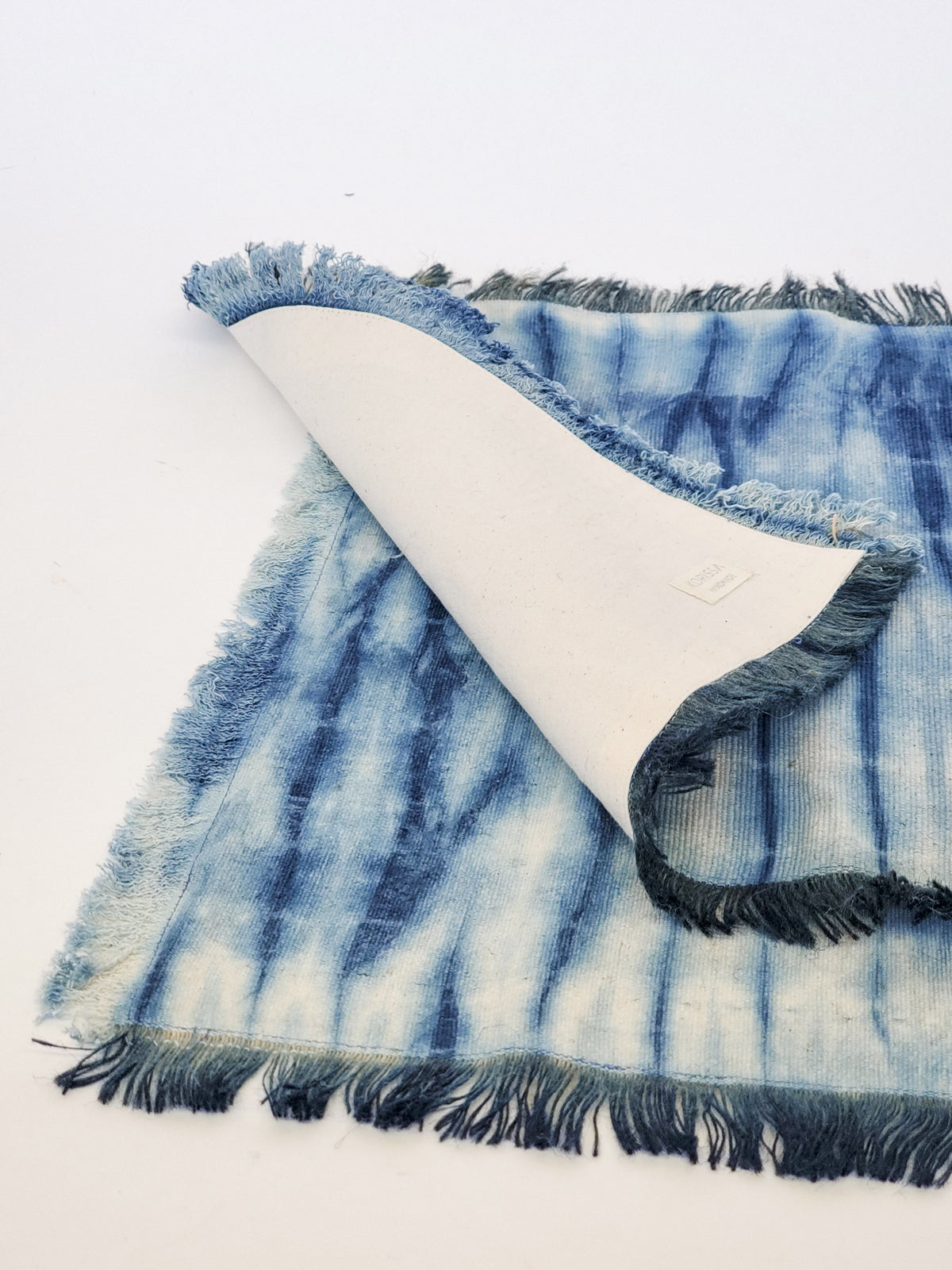 Shibori Tie-Dye Cotton Placemat | Indigo Blue | Set of 4 | KORISSA