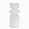 Sculptural Frosted Glass Vase | Toroid Stack Form | Frosted White | Fleck India