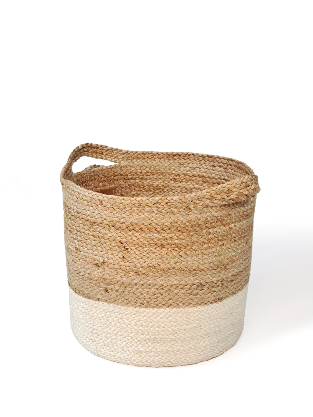 Kata Colorblock Basket | Handwoven Jute Round Basket | Fair Trade | KORISSA