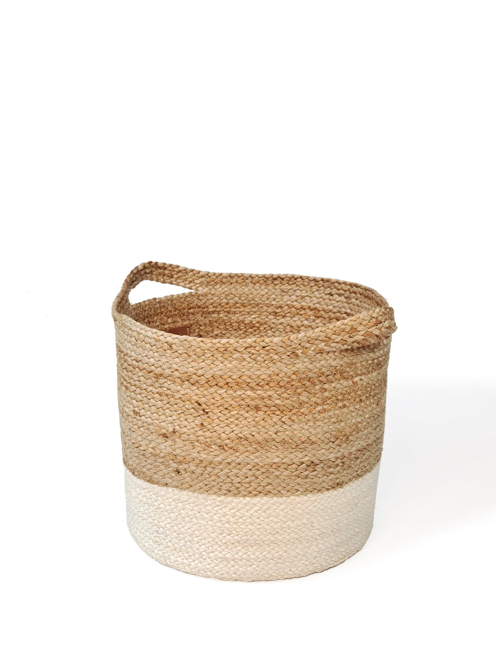 Kata Colorblock Basket | Handwoven Jute Round Basket | Fair Trade | KORISSA