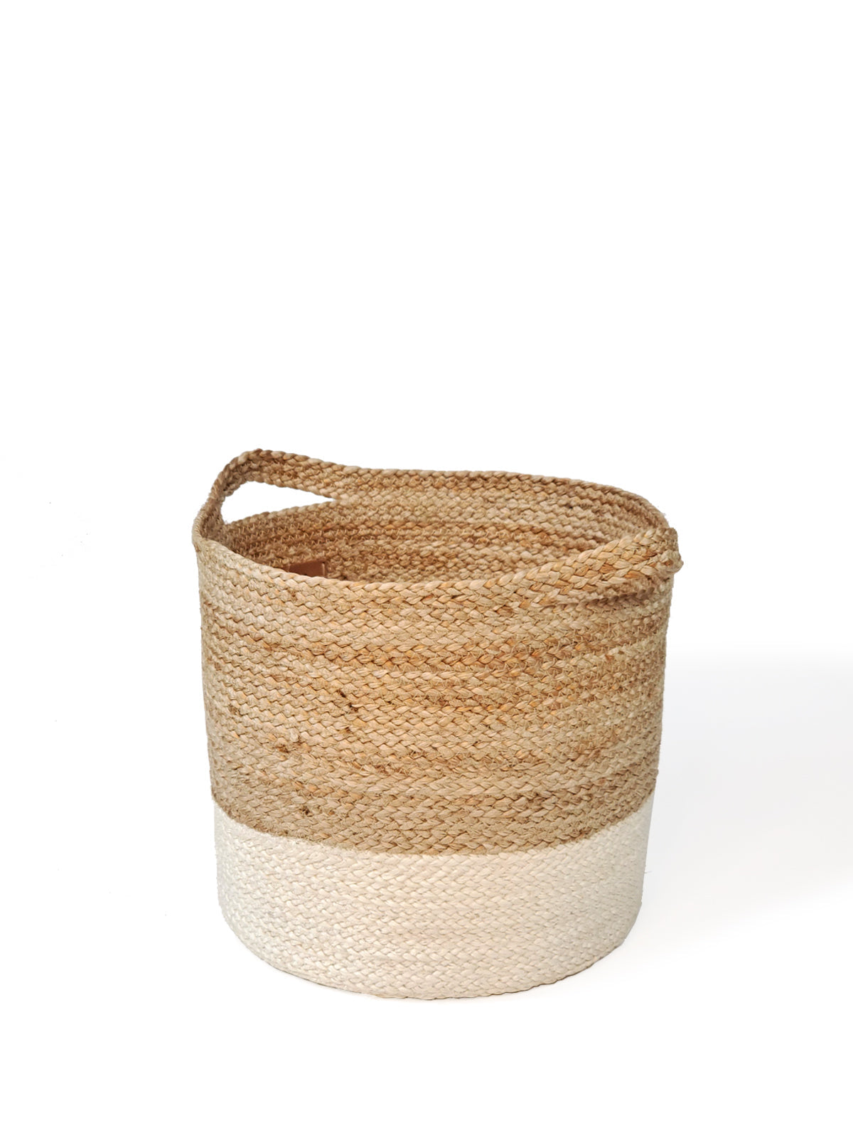 Kata Colorblock Basket | Handwoven Jute Round Basket | Fair Trade | KORISSA