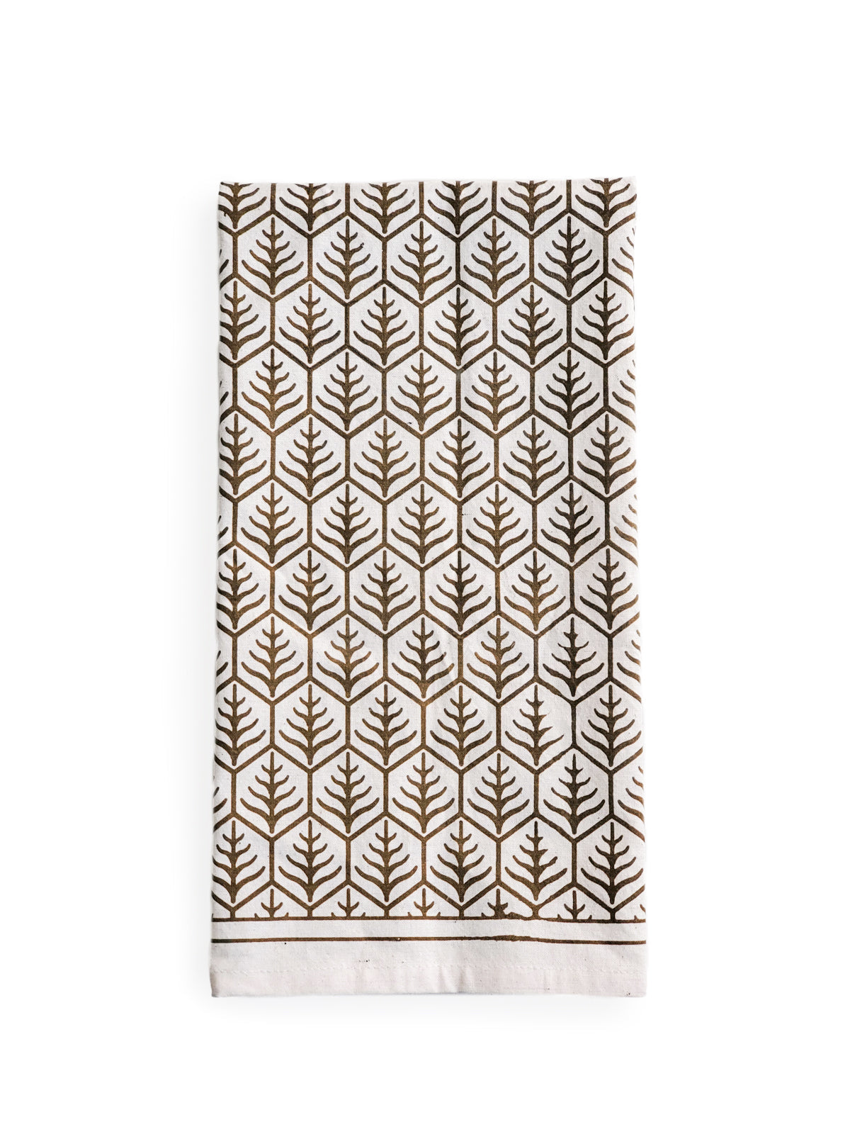Hand Screen Printed Tea Towel | Geometric Leaf | KORISSA