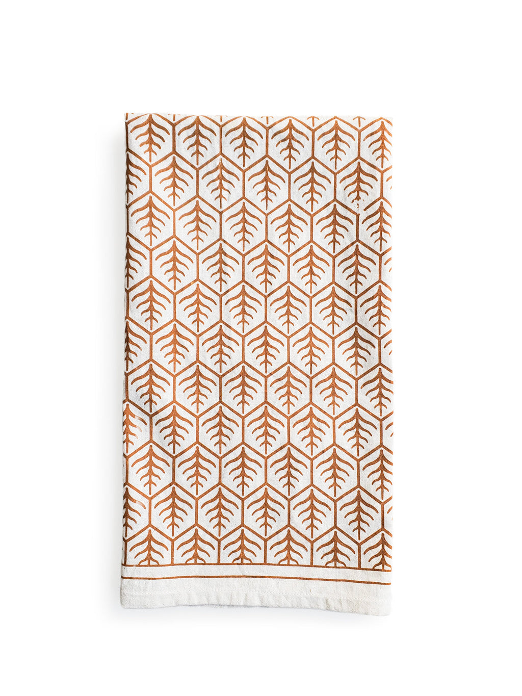 Hand Screen Printed Tea Towel | Geometric Leaf | KORISSA