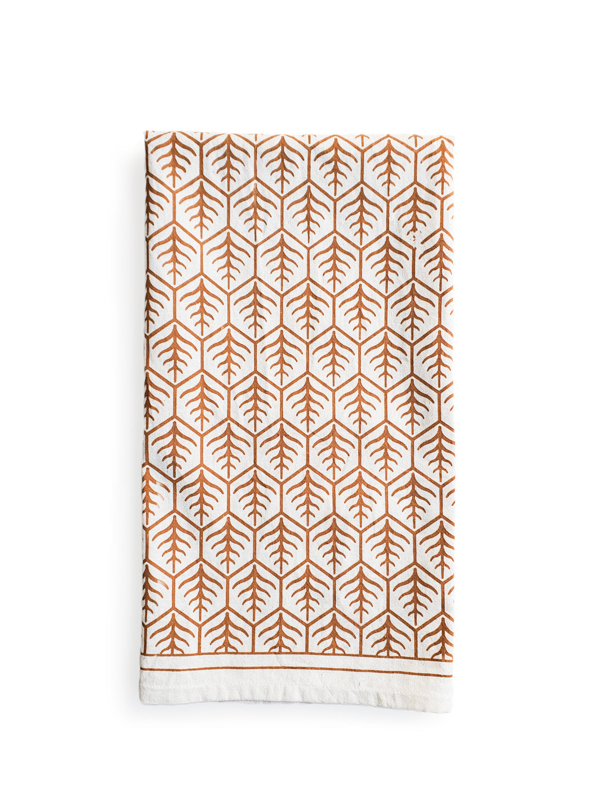 Hand Screen Printed Tea Towel | Geometric Leaf | KORISSA