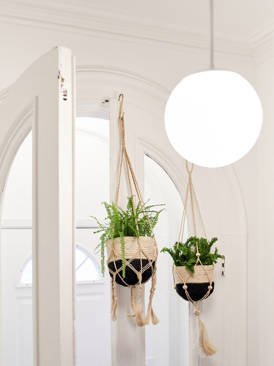 Naiya Jute Basket | Two-Tone Natural + Black | KORISSA