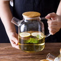 Borosilicate Glass Teapot | 54 oz | Bamboo Lid | Wilmax | Amber, Smoky Grey or Clear