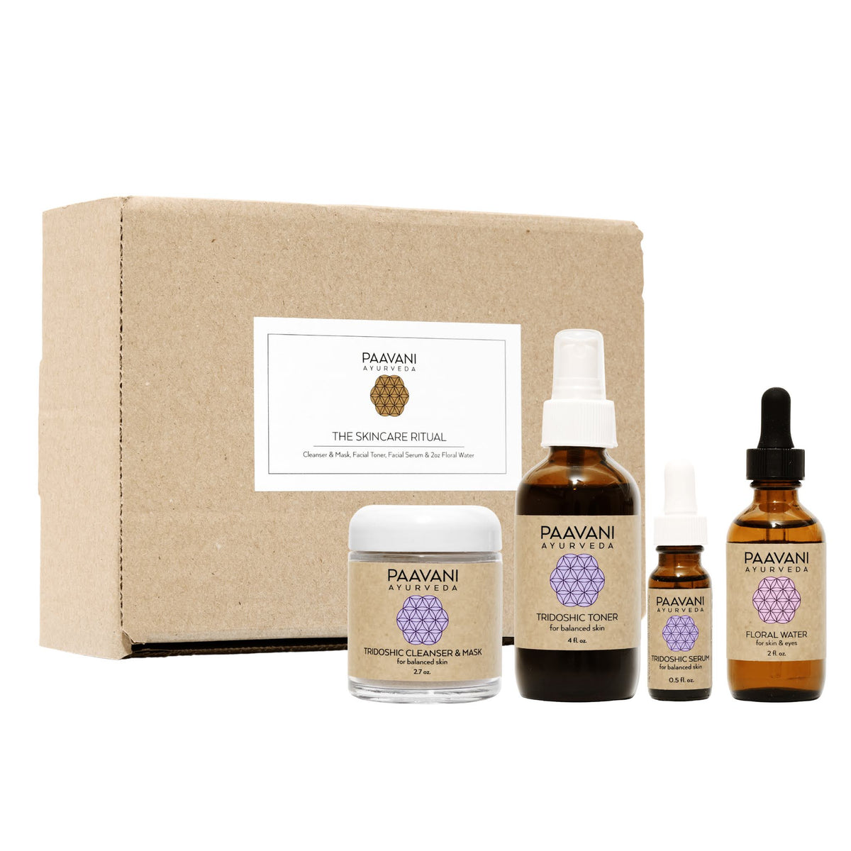 Tridoshic Skincare Ritual | Ayurvedic Set for Balanced & Combination Skin