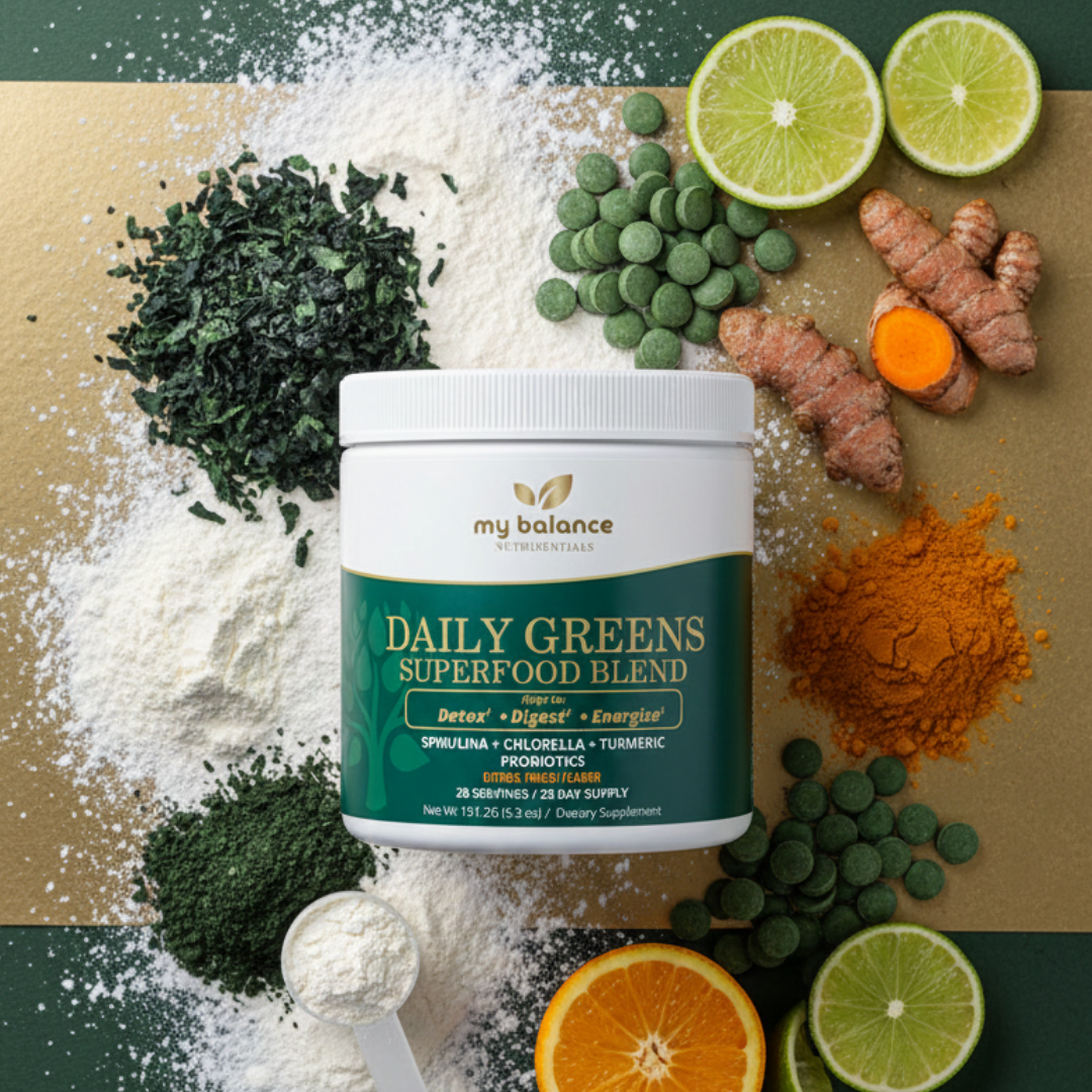 Daily Greens Powder | Chlorella, Spirulina & Probiotic Blend | My Balance