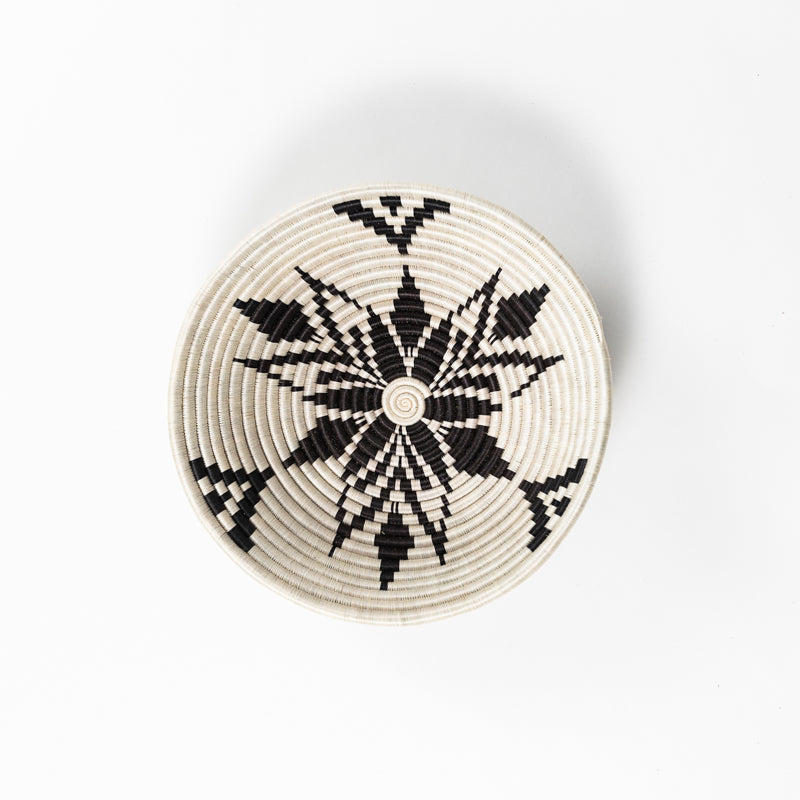 Boutique Cactus Blossom Woven Bowl | Black & White | S/M/L | Azizi Life | KORISSA