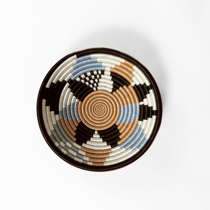 Boutique Diversiform Gray Woven Basket Bowl | Limited Edition | Wall Decor | Azizi Life | Rwanda