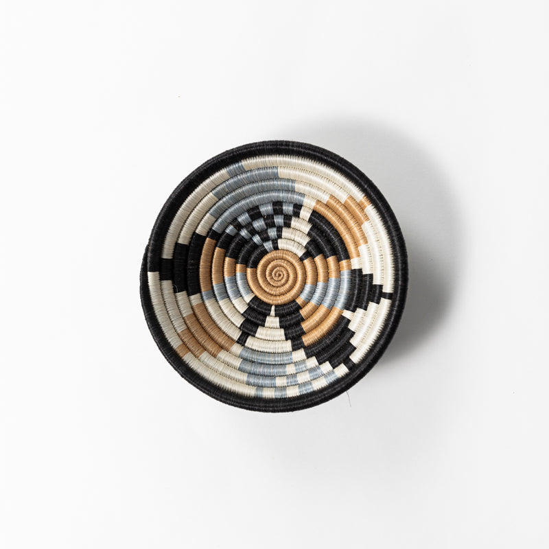 Boutique Diversiform Gray Woven Basket Bowl | Limited Edition | Wall Decor | Azizi Life | Rwanda