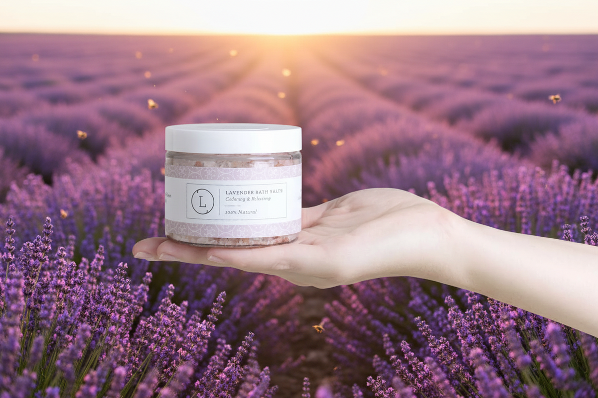 Lustir Lavender Natural Bath Salt Soak | Dead Sea, Epsom & Himalayan Salts
