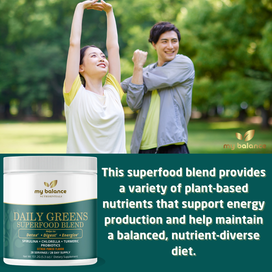 Daily Greens Powder | Chlorella, Spirulina & Probiotic Blend | My Balance