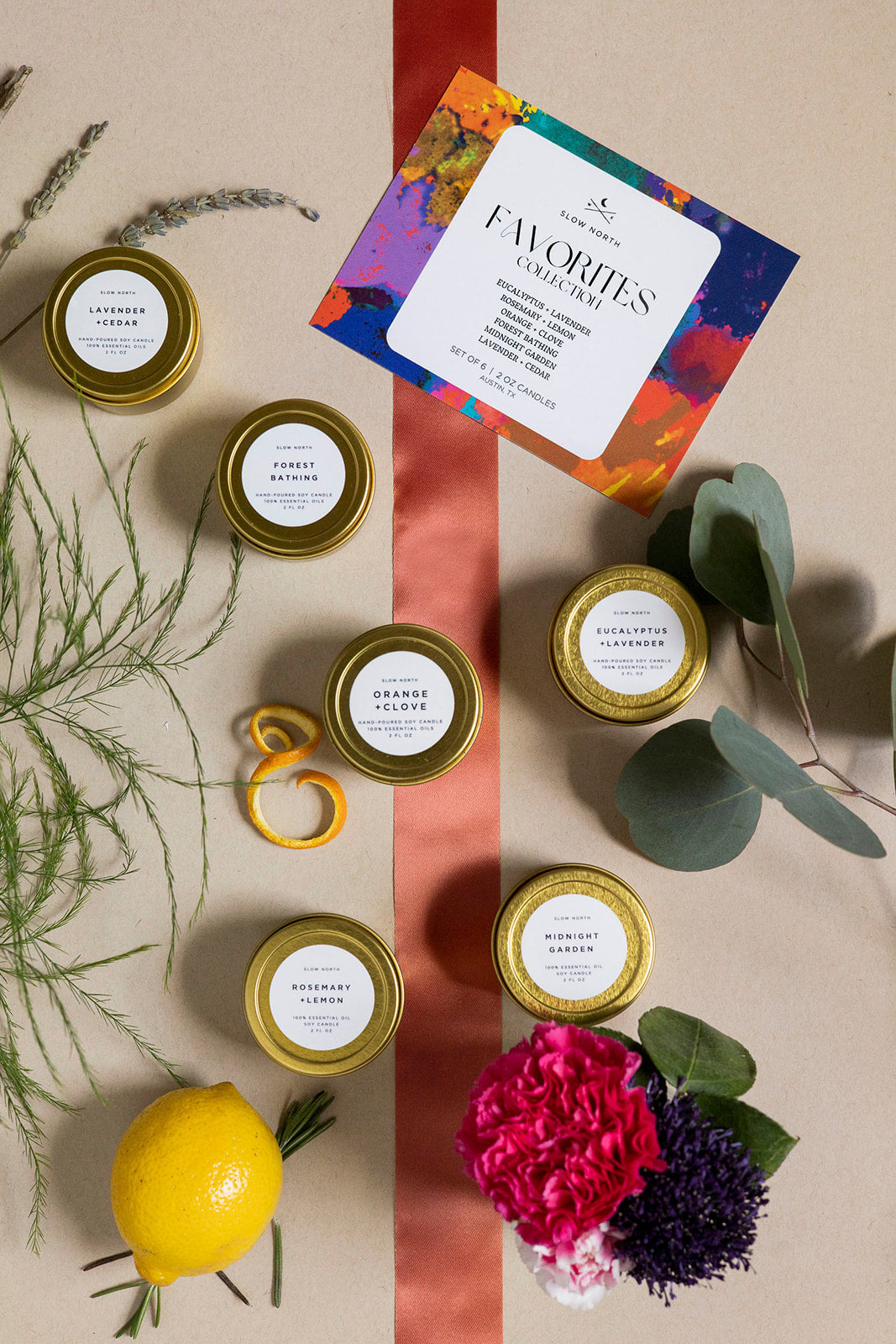 Slow North Favorites Collection | 6-Pack Soy Wax Mini Candles | 100% Essential Oil Scents