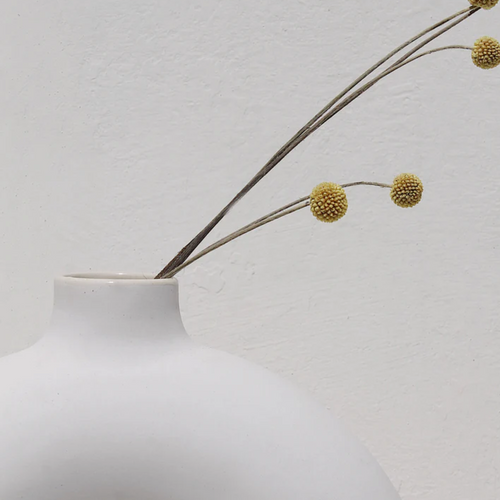 "Half Polo" Arch Ceramic Vase | Sculptural Off-White | Osmos Studio
