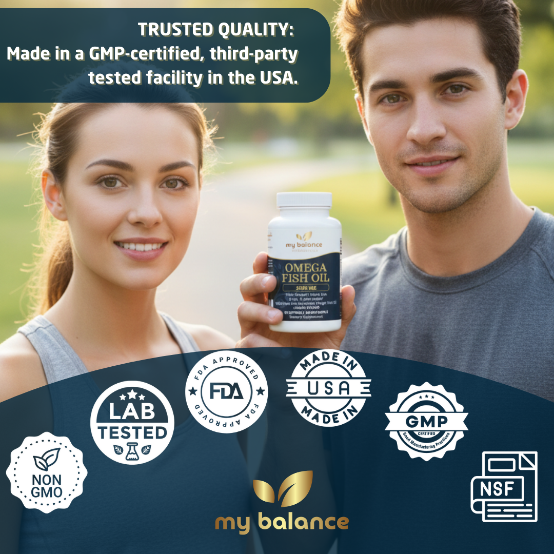 Omega-3 Fish Oil | 720 mg EPA + DHA | 60 Softgels | My Balance