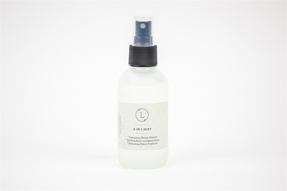 Eucalyptus 3-in-1 Mist Spray | Shower, Room & Fabric | 4oz Frosted Glass
