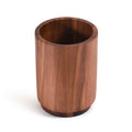 Acacia Wood Utensil Holder | Stave-Built Cylinder | Removable Lid | Medium & Large