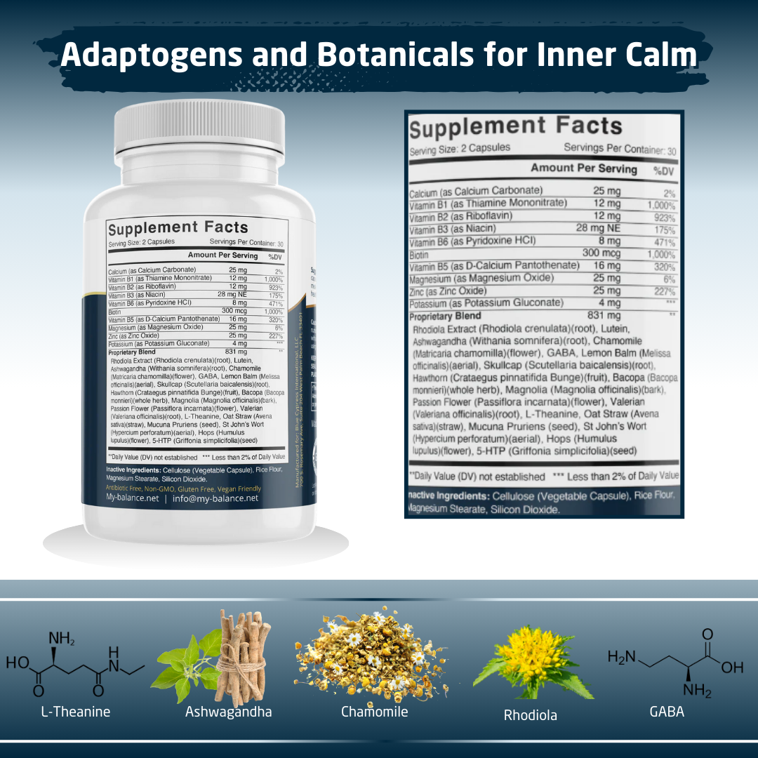 Herbal & Nutrient Complex | Ashwagandha, Rhodiola & L-Theanine | My Balance