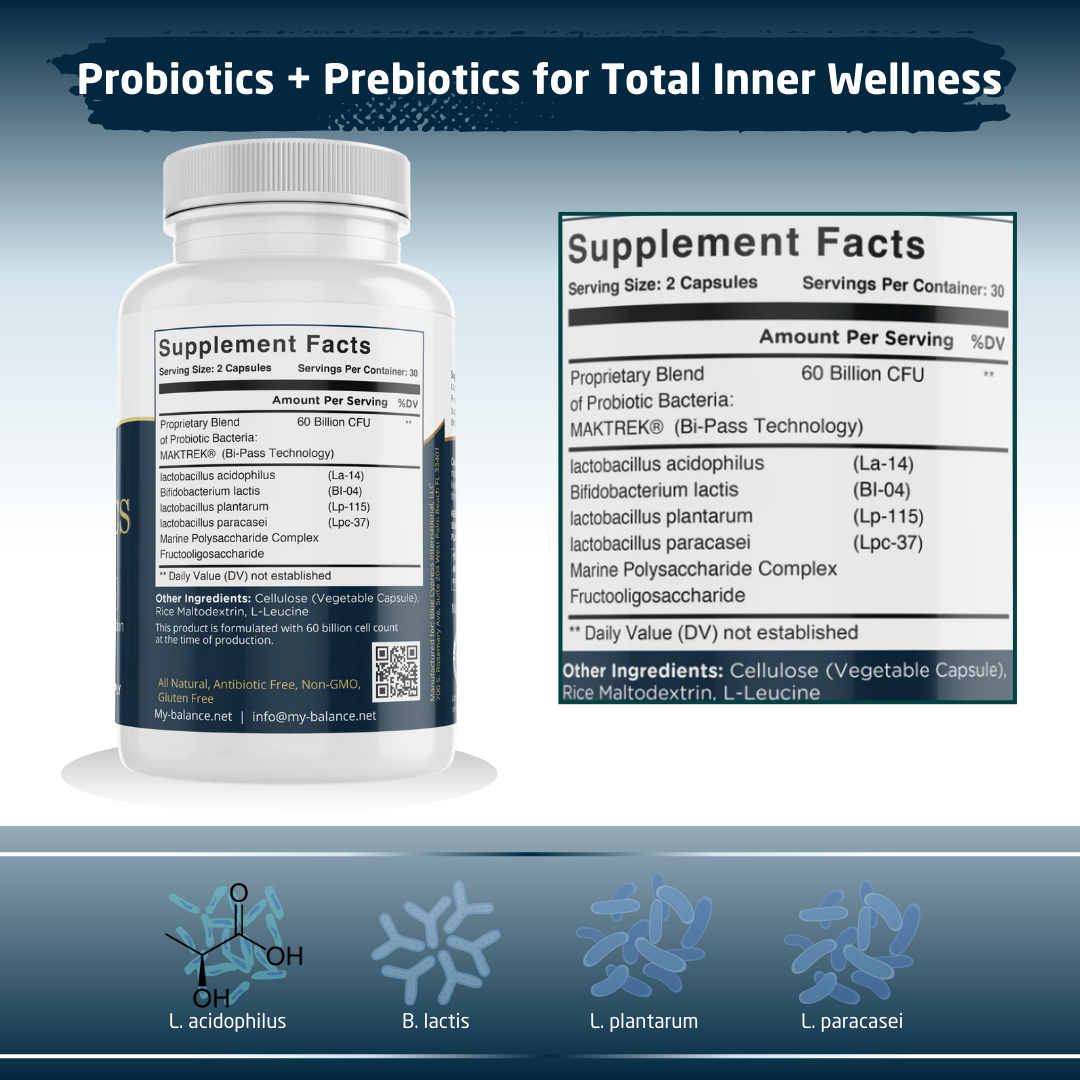 Probiotics 60B | With FOS & MAKTREK® | My Balance