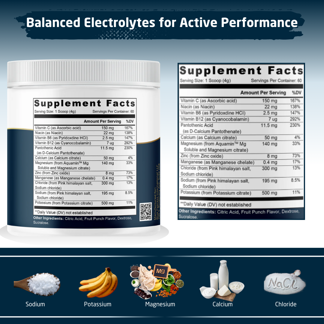 Hydration Electrolyte Drink Mix | With Aquamin™ & Vitamins | 60 Servings