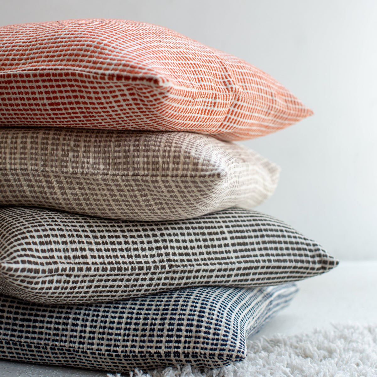 Akobo Woven Cotton Pillow Cover | Stone | With or Without Insert | KORISSA