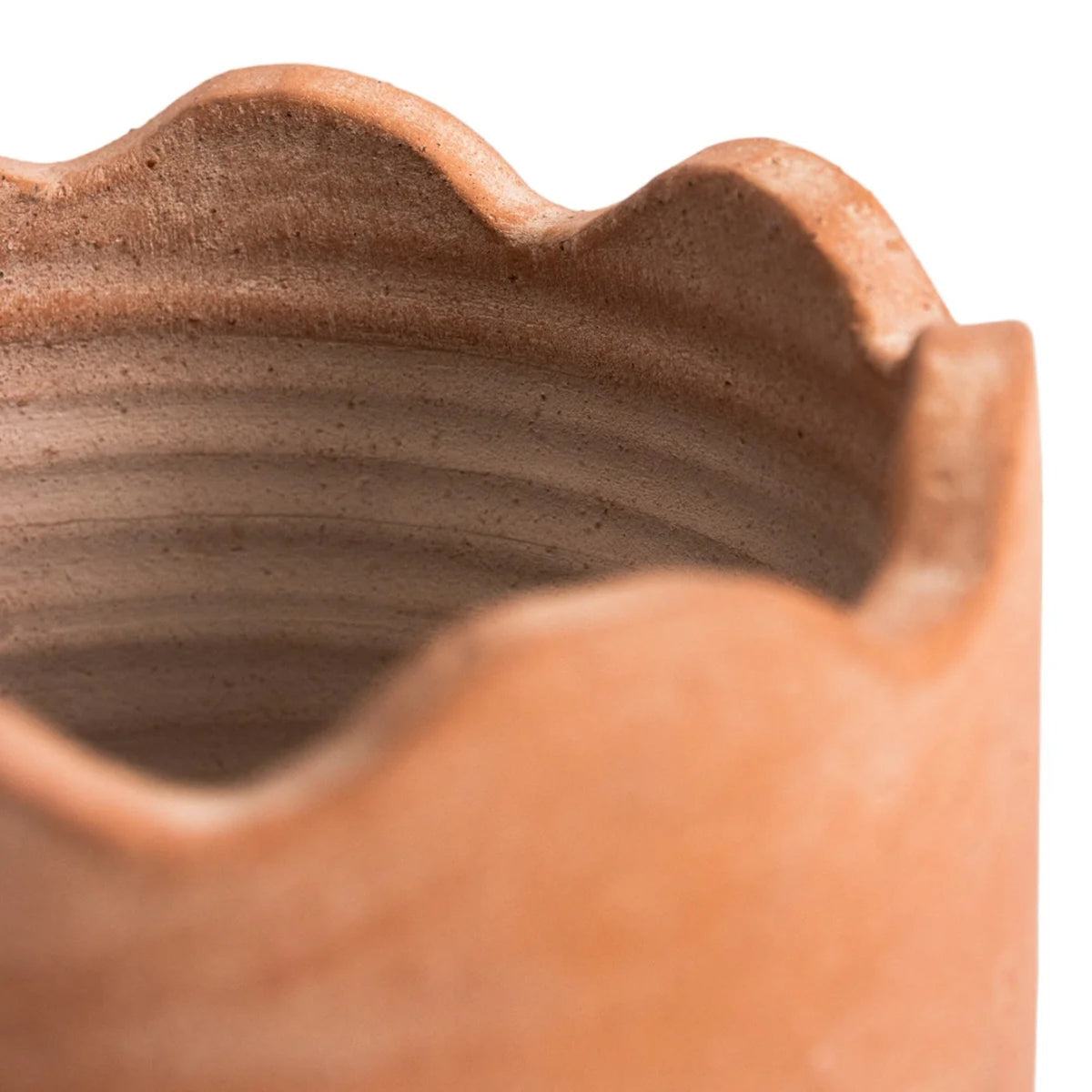 Wavy Terracotta Planter | Scallop Rim | Handcrafted | Honduras | Meso Goods | Large
