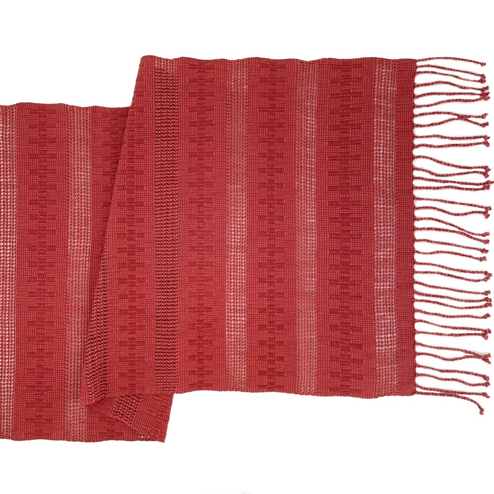 Calado Table Runner | Terracotta | 100% Cotton | Mayan Hands | KORISSA