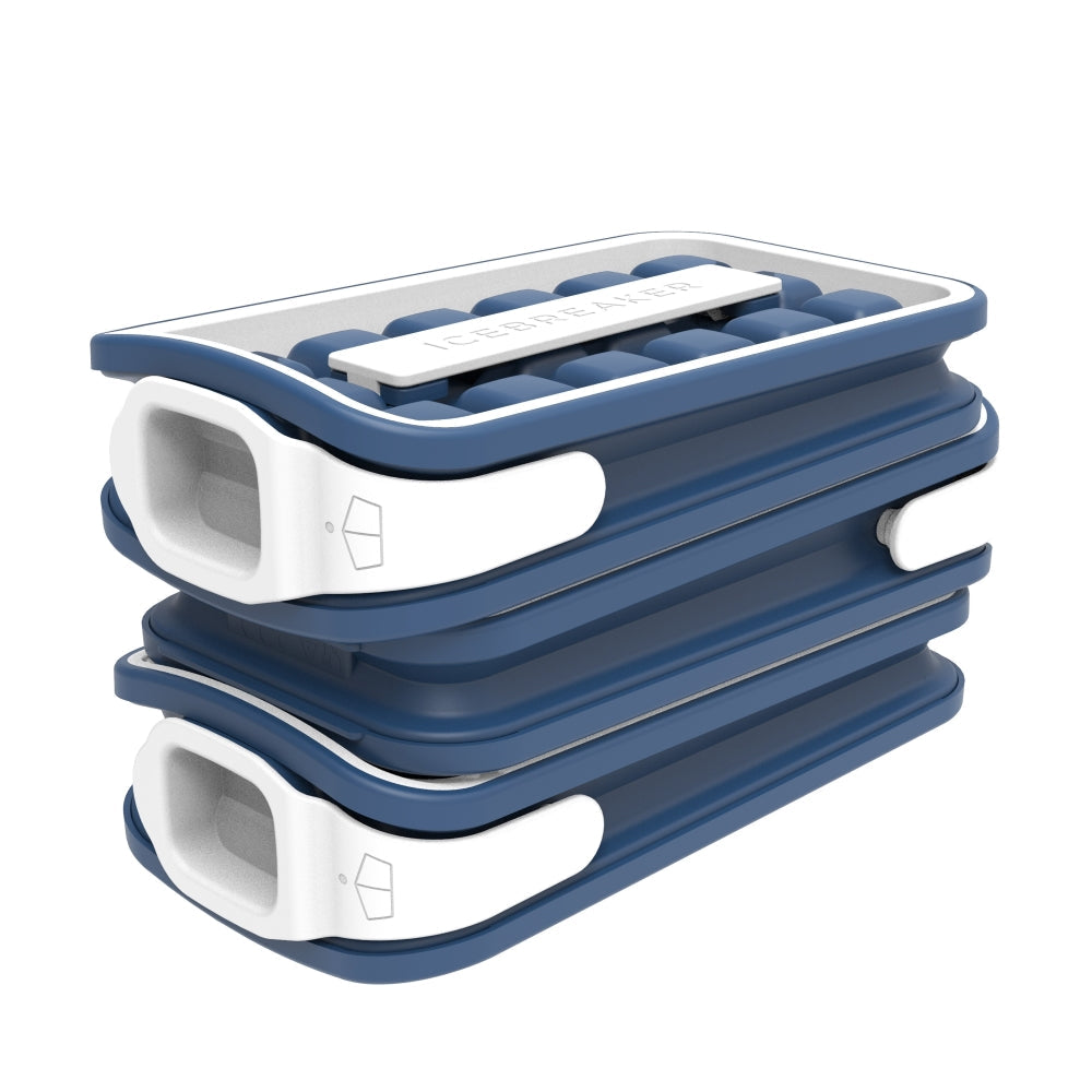 ICEBREAKER Ice Cube Tray | 18 Cubes | No-Spill | Stackable | One-Hand Release
