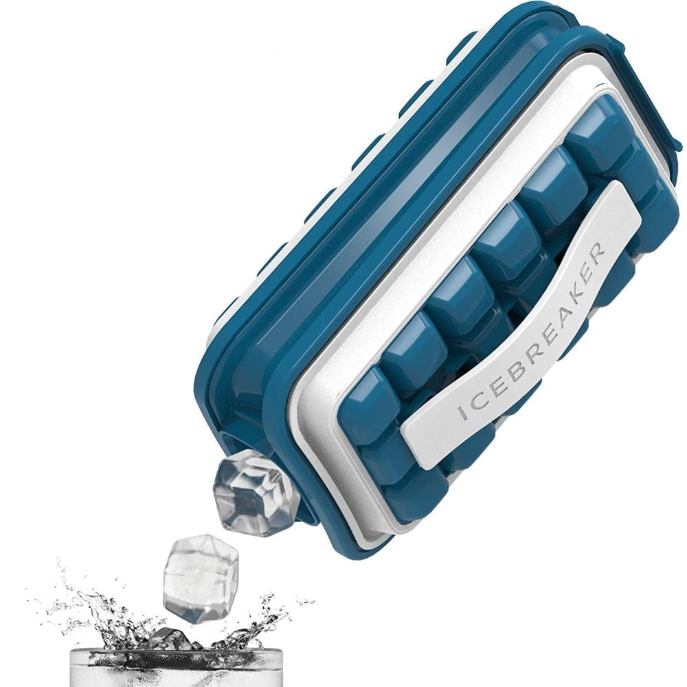ICEBREAKER Ice Cube Tray | 18 Cubes | No-Spill | Stackable | One-Hand Release