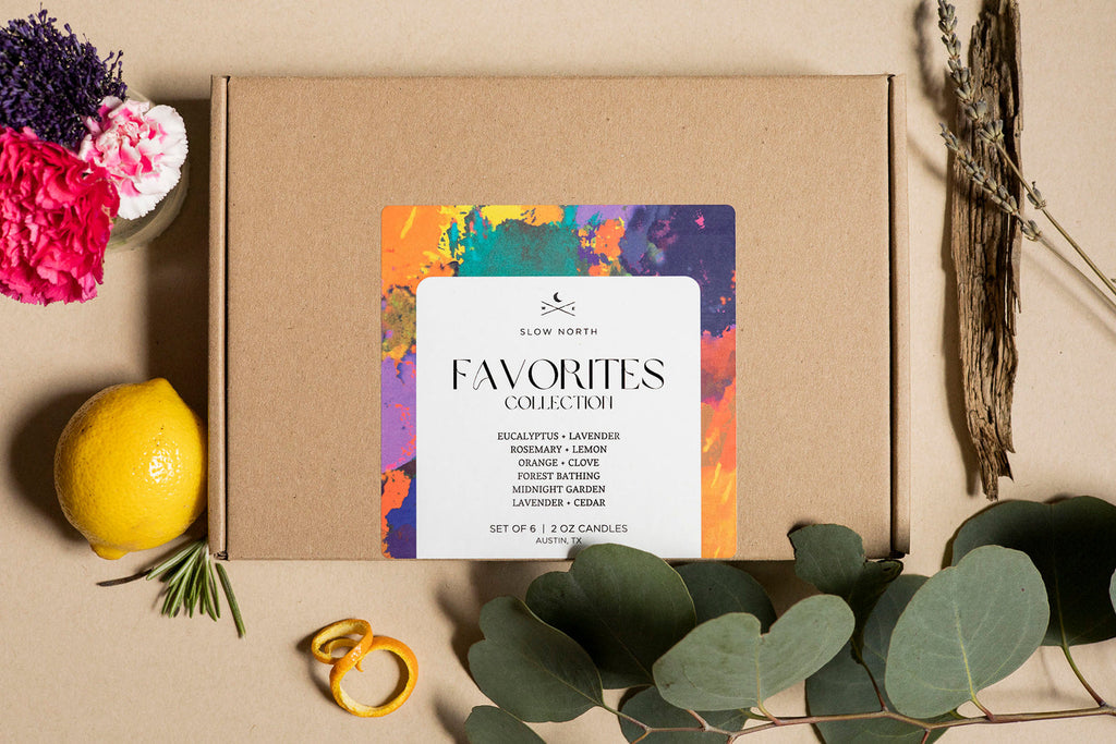 Slow North Favorites Collection | 6-Pack Soy Wax Mini Candles | 100% Essential Oil Scents