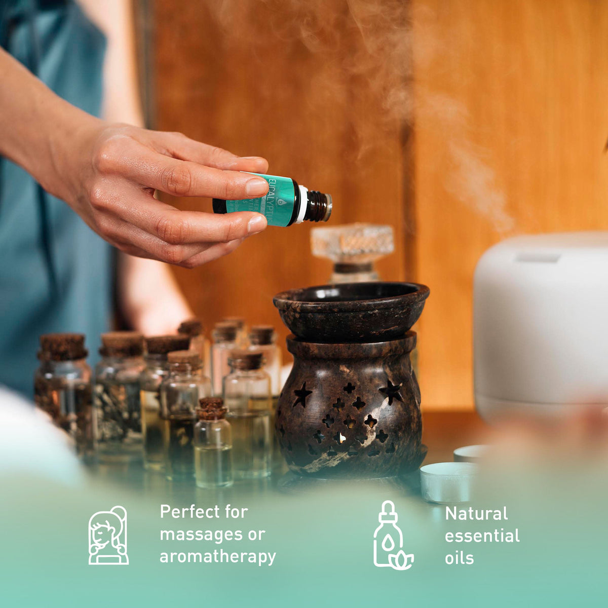Pursonic 3-Pack Aromatherapy Essential Oils | Lavender, Eucalyptus & Frankincense