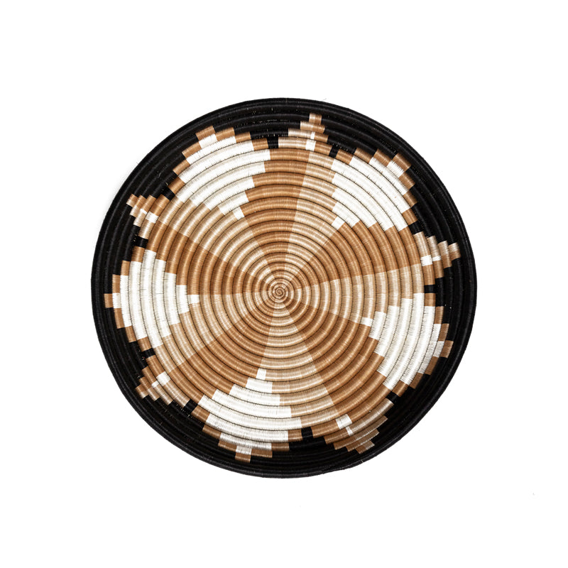 Alexia Woven Bowl | Spiral Geometric | Black, Natural & White | KORISSA